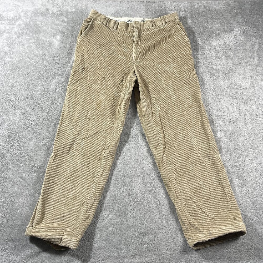 Eddie Bauer Men's‎ Corduroy Pants Classic Fit Khaki Cream Outdoorsy 36 Cuffed